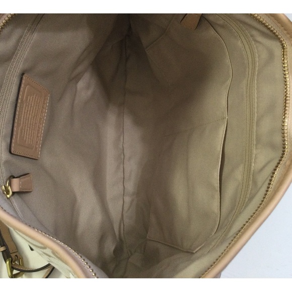 NWT Coach Signature Stripe Khaki Emerald Hobo Crossbody and Wristlet Bundle - Picture 6 of 8